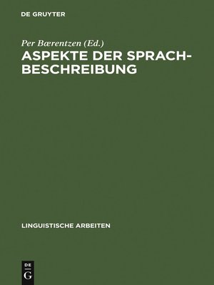 cover image of Aspekte der Sprachbeschreibung